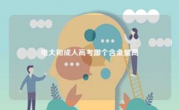 電大和成人高考哪個含金量高