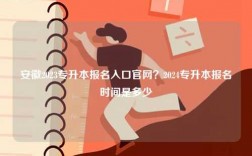 安徽2023專升本報名入口官網？2024專升本報名時間是多少