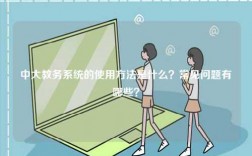 中大教務系統的使用方法是什么？常見問題有哪些？