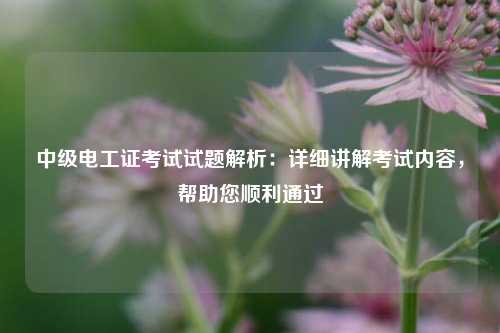 中級電工證考試試題解析：詳細講解考試內容，幫助您順利通過-圖1