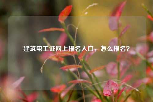 建筑電工證網(wǎng)上報(bào)名入口，怎么報(bào)名？-圖1