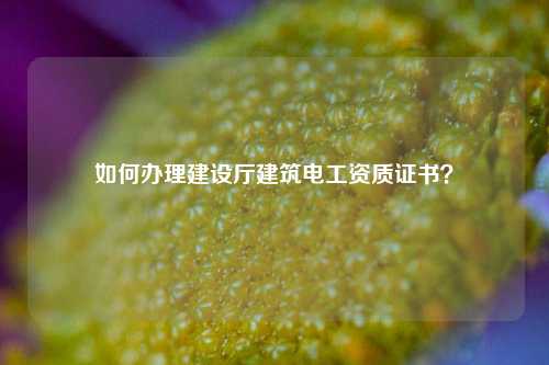 如何辦理建設(shè)廳建筑電工資質(zhì)證書？-圖1