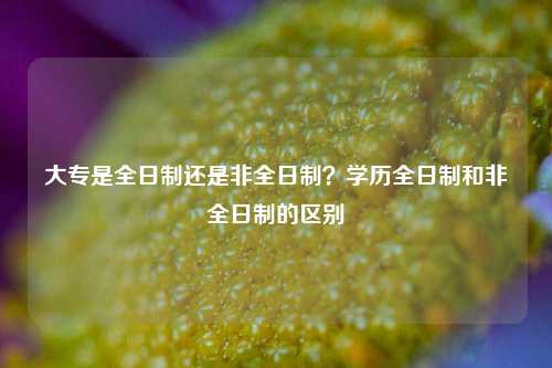 大專是全日制還是非全日制？學(xué)歷全日制和非全日制的區(qū)別-圖1
